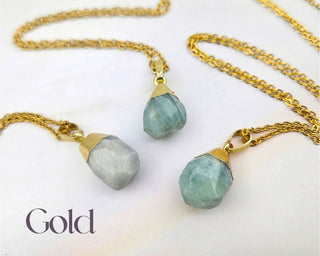 Raw Amazonite Necklace: Natural Gemstone, Stainless Steel Chain