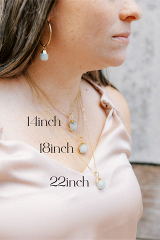 Raw Amazonite Necklace: Natural Gemstone, Stainless Steel Chain