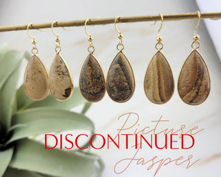 Teardrop Gemstone Earrings: Labradorite, Moss Agate, Amazonite