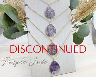 Teardrop Gemstone Pendant Necklace: Carnelian, Amazonite, Lavender Jade
