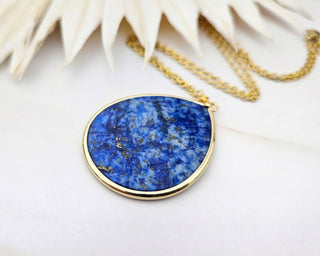Flat Teardrop Necklace - Lapis Lazuli / Expression