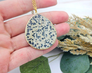 Flat Teardrop Necklace - Dalmatian Jasper / Inner-Child Connection