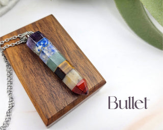 7 Chakra Stone Necklace: Stainless Steel Healing Crystal Pendant