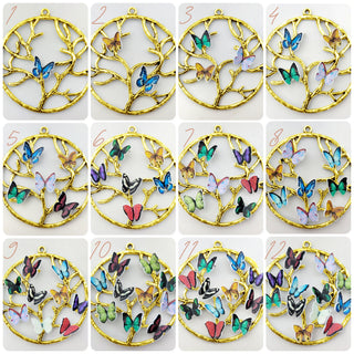 Gold Family Tree Necklace: Butterfly Birthstone Pendant, Mom Jewelry