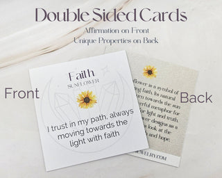 Birthstone Sunflower Necklace: Gold Pendant with Hidden Affirmation