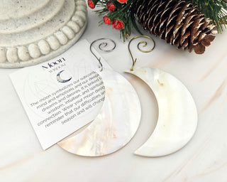 Shell Moon Ornament: Boho Celestial Tree Decoration