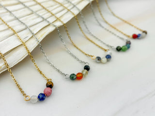 Dainty Custom Gemstone Necklace - Personalized Healing Crystal Necklace - Pick Your Multi Stones