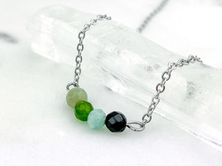 Dainty Custom Gemstone Necklace - Personalized Healing Crystal Necklace - Pick Your Multi Stones