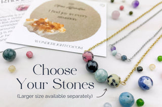 Dainty Custom Gemstone Necklace - Personalized Healing Crystal Necklace - Pick Your Multi Stones