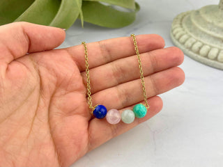 Enneagram Type 2 Gemstone Necklace: Stainless Steel Affirmation Jewelry