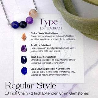 Gemstone Enneagram Necklace - Enneagram Type 1 - Healing Jewelry