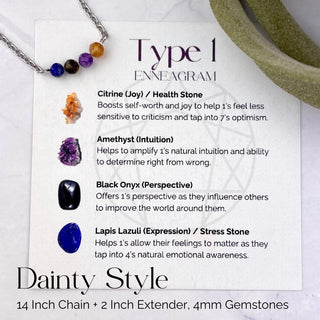 Gemstone Enneagram Necklace - Enneagram Type 1 - Healing Jewelry