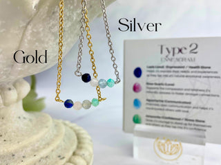 Enneagram Type 2 Gemstone Necklace: Stainless Steel Affirmation Jewelry