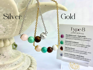Enneagram Type 8 Gemstone Necklace: Stainless Steel Healing Jewelry