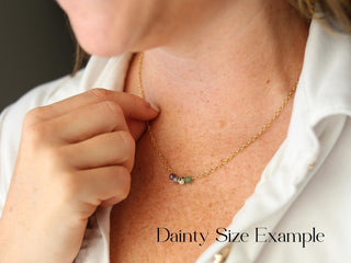 Enneagram Type 9 Gemstone Necklace: Stainless Steel Affirmation Jewelry