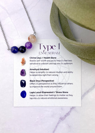 Gemstone Enneagram Necklace - Enneagram Type 1 - Healing Jewelry