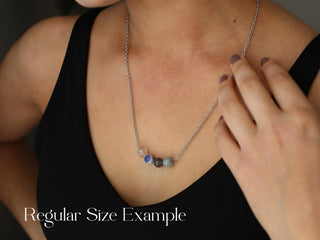 Enneagram Type 9 Gemstone Necklace: Stainless Steel Affirmation Jewelry