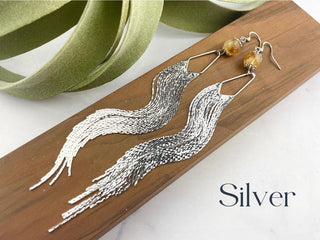Citrine Tassel Earrings - Elegant Chandelier Earrings - Meaningful Affirmation Jewelry