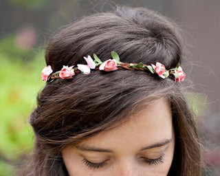 Flower Headband - Head Bands For Women - Butterfly Headpiece Adult Crown - Hippie Costume - Flower Girl Gift