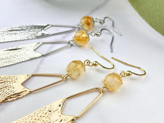 Citrine Tassel Earrings - Elegant Chandelier Earrings - Meaningful Affirmation Jewelry