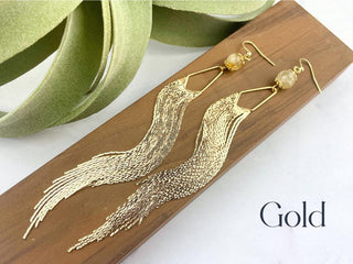 Citrine Tassel Earrings - Elegant Chandelier Earrings - Meaningful Affirmation Jewelry