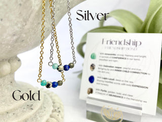 Friendship Gemstone Necklace: Amazonite, Jasper, Lapis, Pyrite