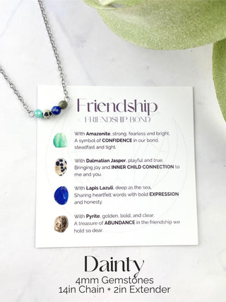 Friendship Gemstone Necklace: Amazonite, Jasper, Lapis, Pyrite