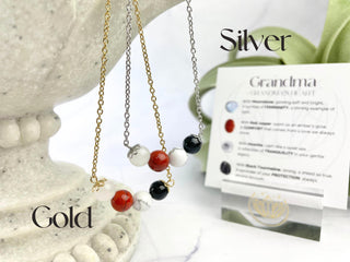 Grandma Necklace - Healing Crystals Necklace - Nana Grandmother Gift w/ Poem and Affirmation Card
