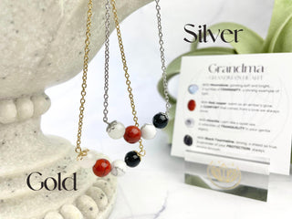 Grandma Necklace - Healing Crystals Necklace - Nana Grandmother Gift w/ Poem and Affirmation Card