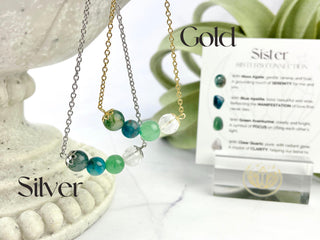 Crystal Sister Necklace - Soul Sister Gift - Sorority Merch - Poem Affirmation Card Incuded