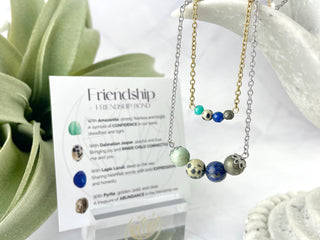 Friendship Gemstone Necklace: Amazonite, Jasper, Lapis, Pyrite