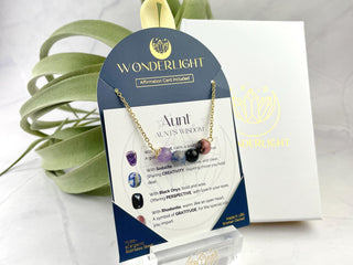 Aunt Gemstone Necklace: Amethyst, Sodalite, Onyx, Rhodonite Healing Crystals
