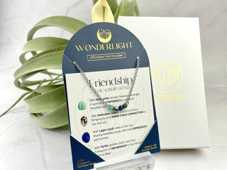 Friendship Gemstone Necklace: Amazonite, Jasper, Lapis, Pyrite