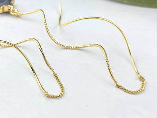 18K Gold Threader Earrings - Labradorite Star Celestial Jewelry