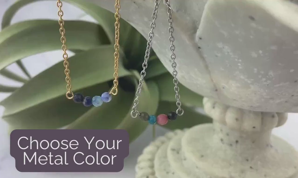 Dainty Custom Gemstone Necklace - Personalized Healing Crystal Necklace - Pick Your Multi Stones