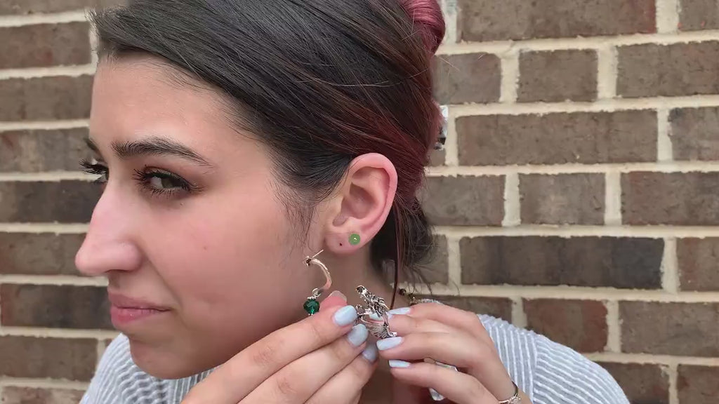 Dragon Ear Cuff: Mismatched Climber Earrings with Crystal Dangle