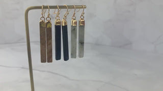 Labradorite Earrings - Gemstone Earrings - Geometric Healing Earrings