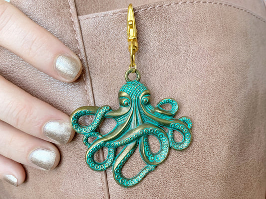 Steampunk Octopus Keychain