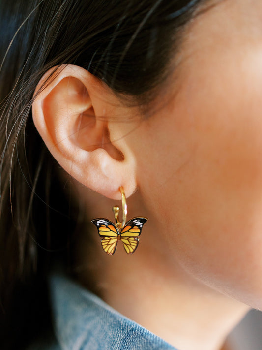 Butterfly Huggie Hoop Earrings