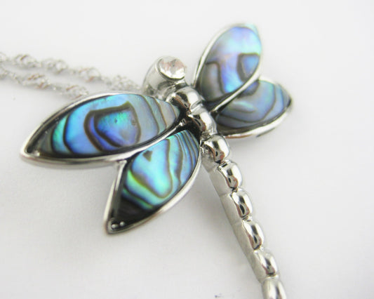 Dragonfly Abalone Necklace